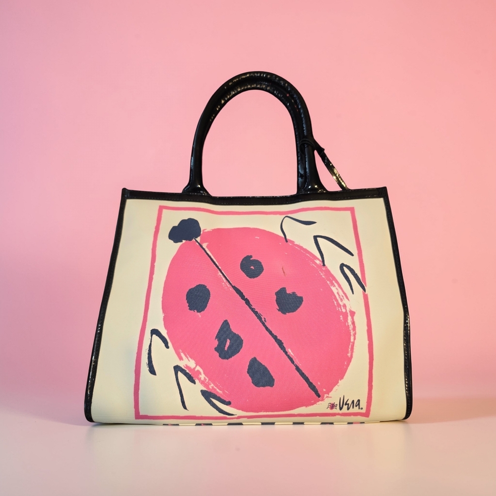 BRIGHTON RARE VERA NEUMAN LADY BUG EXPANDABLE TOTE SHOULDER BAG